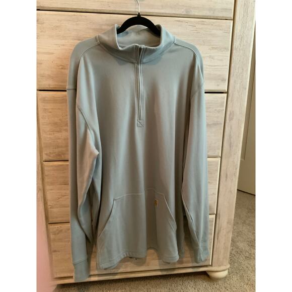 Carhartt Men's XL Relaxed Fit Blue Quarter Zip Sweater - Picture 1 of 3